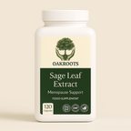 : "Sage leaf extract capsules for natural menopause relief and hormonal balance support"