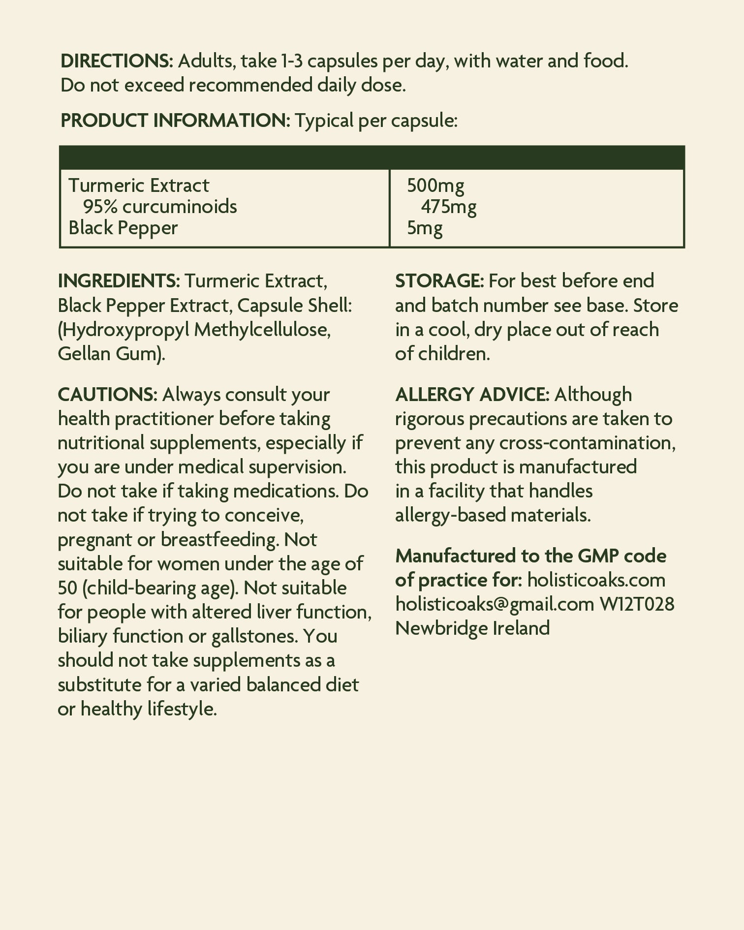 Turmeric & Black Pepper - 60 Capsules