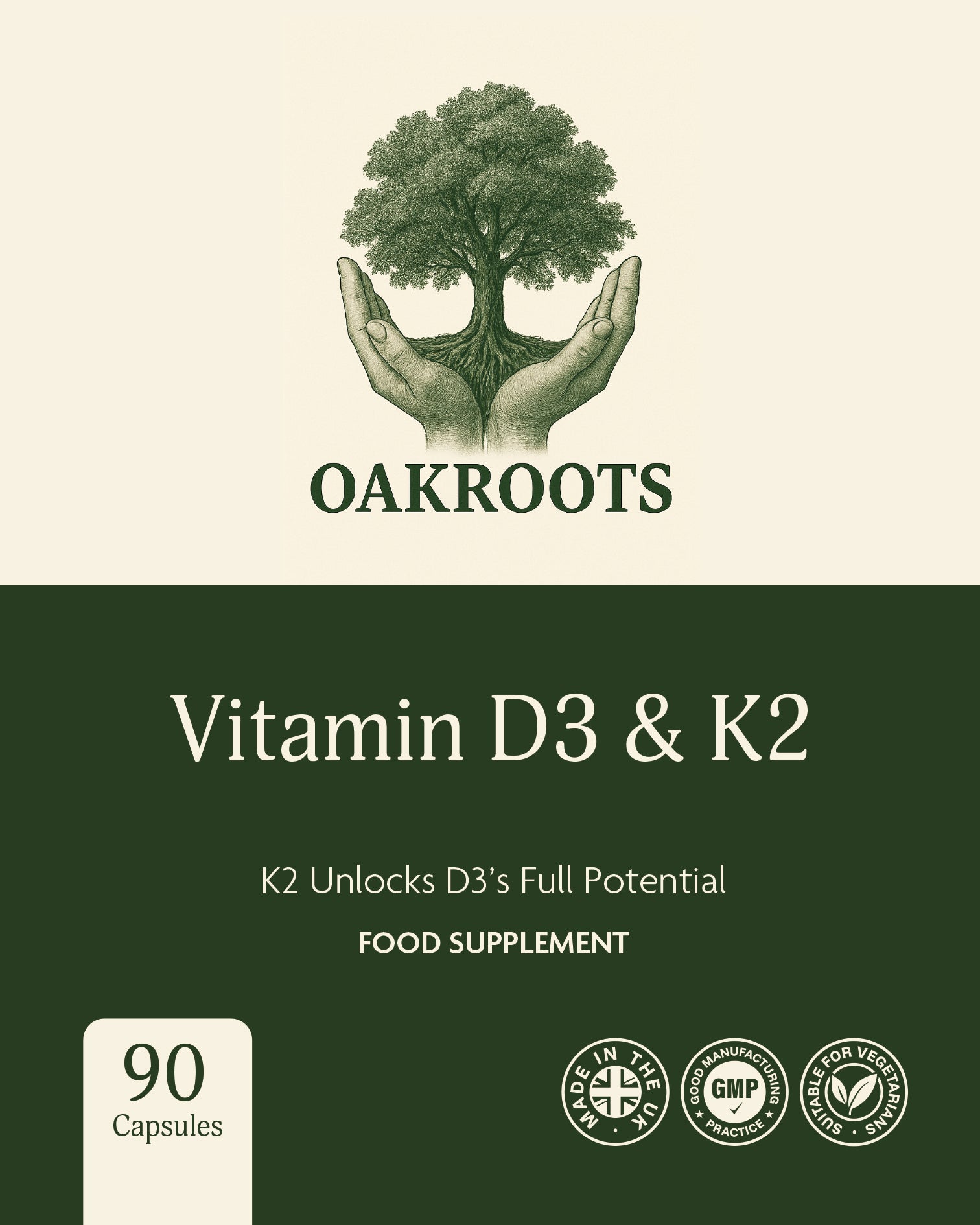 Vitamin D3 & K2- 90 Capsules